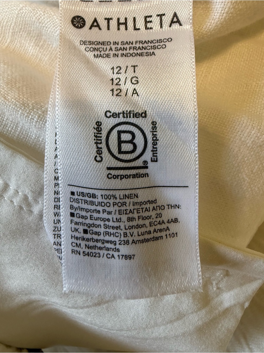 Athleta White Wide Leg Linen-Blend Drawstring Pants - Picture 6 of 6